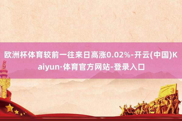 欧洲杯体育较前一往来日高涨0.02%-开云(中国)Kaiyun·体育官方网站-登录入口