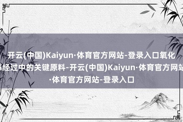 开云(中国)Kaiyun·体育官方网站-登录入口氧化铝是铝坐蓐经过中的关键原料-开云(中国)Kaiyun·体育官方网站-登录入口