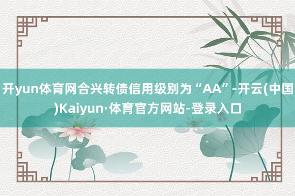 开yun体育网合兴转债信用级别为“AA”-开云(中国)Kaiyun·体育官方网站-登录入口