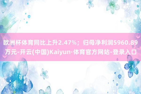 欧洲杯体育同比上升2.47%；归母净利润5960.89万元-开云(中国)Kaiyun·体育官方网站-登录入口