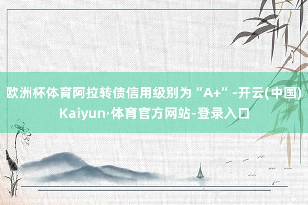 欧洲杯体育阿拉转债信用级别为“A+”-开云(中国)Kaiyun·体育官方网站-登录入口