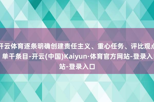 开云体育逐条明确创建责任主义、重心任务、评比观点、单干条目-开云(中国)Kaiyun·体育官方网站-登录入口