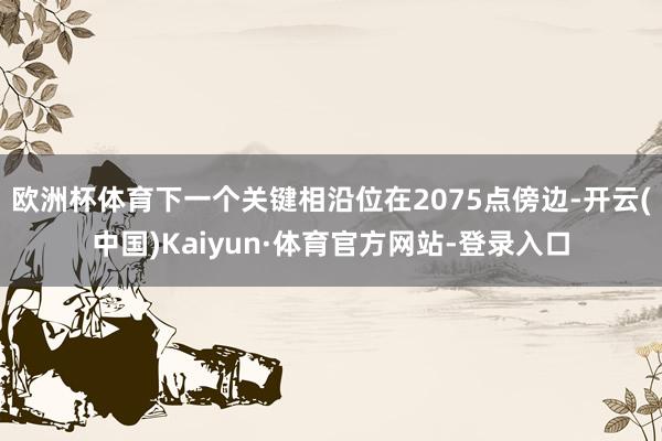 欧洲杯体育下一个关键相沿位在2075点傍边-开云(中国)Kaiyun·体育官方网站-登录入口