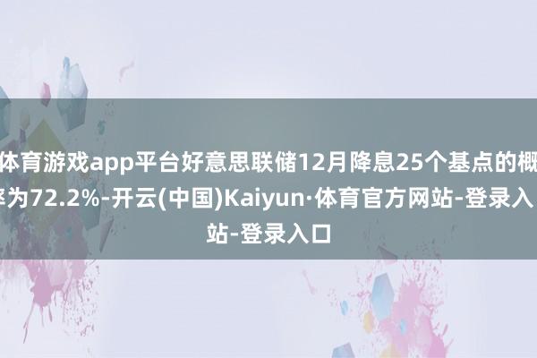 体育游戏app平台好意思联储12月降息25个基点的概率为72.2%-开云(中国)Kaiyun·体育官方网站-登录入口