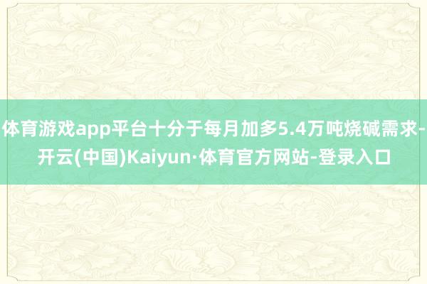 体育游戏app平台十分于每月加多5.4万吨烧碱需求-开云(中国)Kaiyun·体育官方网站-登录入口